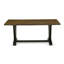 5-Piece Modern Table Set Consists of a Distressed Jacobean Mid Century Table and 4 Shitake Linen Fabric Parsons Chairs with High Back - Wire Brushed Black Finish-716352466-716352467