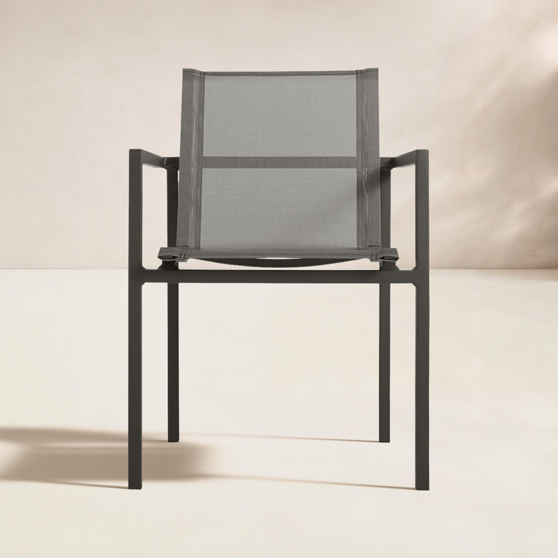 Skiff Outdoor Dining Armchair, Carbon