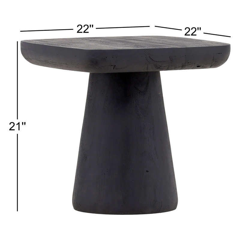 Darin Solid Wood End Table, Black