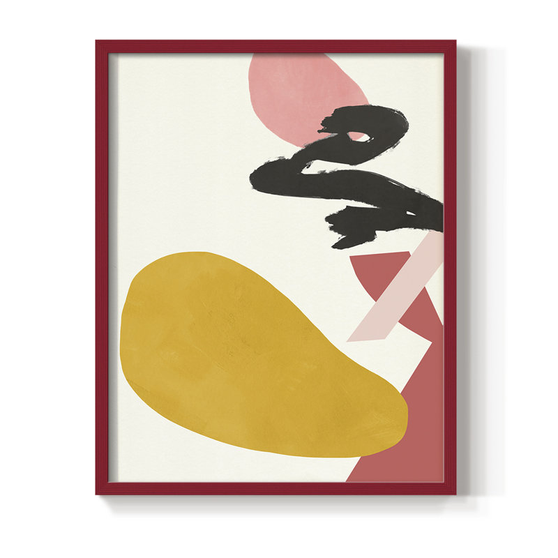 Bright I, reproduction encadrée - bois massif, H 10 po x l 8 po, Rouge