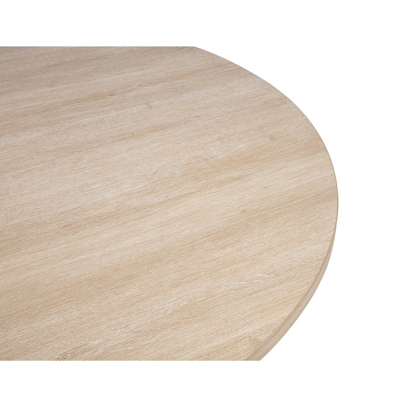 Harrisonburg 47.3"W Round Dining Table with U-shaped Pedestal Base, Light Oak