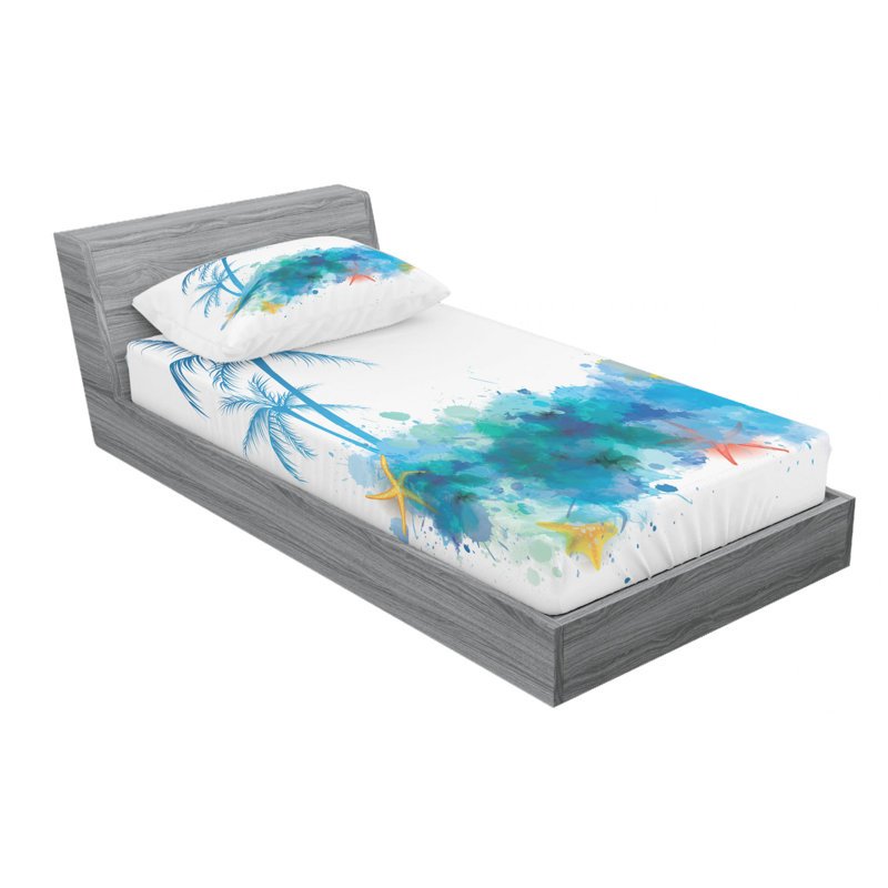 Seashells Microfiber Sheet Set, Twin XL Sheet Set with Fitted Sheet
