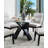 Meece Round Glass Top Solid Wood Base Dining Table
