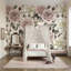 Papier peint à motif floral beige-93707530