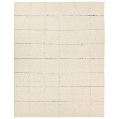 Jaipur Living Coart LEO11 Handmade Stripes Ivory and Gray Area Rug (5'x8')
