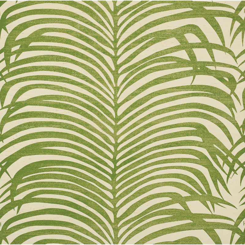 Papier peint zèbre palmier en sisal, Vert