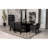 Houston Black Rectangular Double Pedestal Dining Table