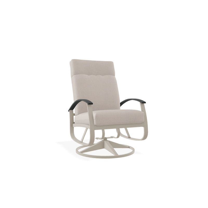 Belle Isle Outdoor Rocker Chair, Spectrum Peacock Sunbrella® Plainweave, Classic Graphite P30, Textured Snow