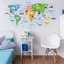 Colourful Nursery World Map Kids Wall Sticker-1644541315