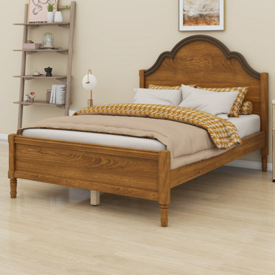 Simple Wood Platform Bed with Headboard and Footboard, No Box Spring Needed