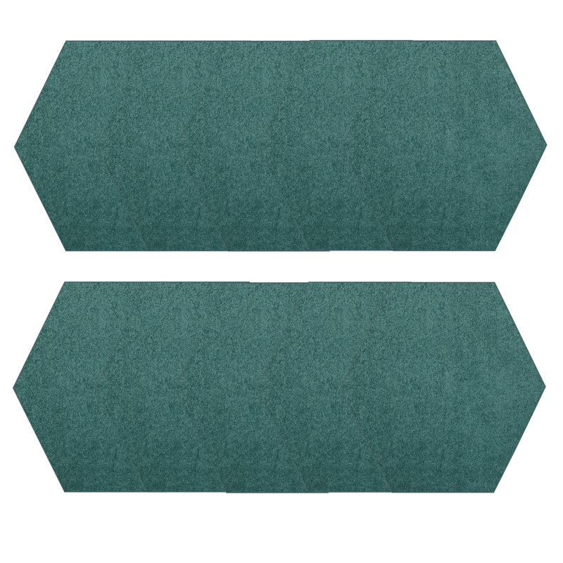 Ensemble de tapis intérieur / extérieur en polyester bleu sarcelle touffeté à la machine Bovell, Hexagone 2 pi x 2 pi