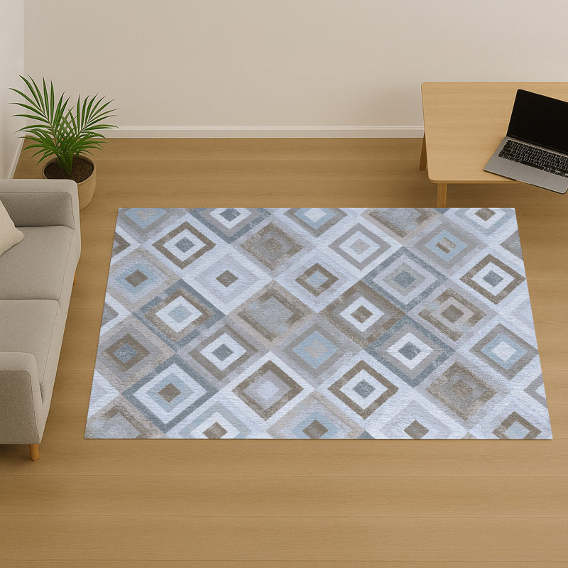 Geometric Area Rug, Rectangle 140 x 200 cm
