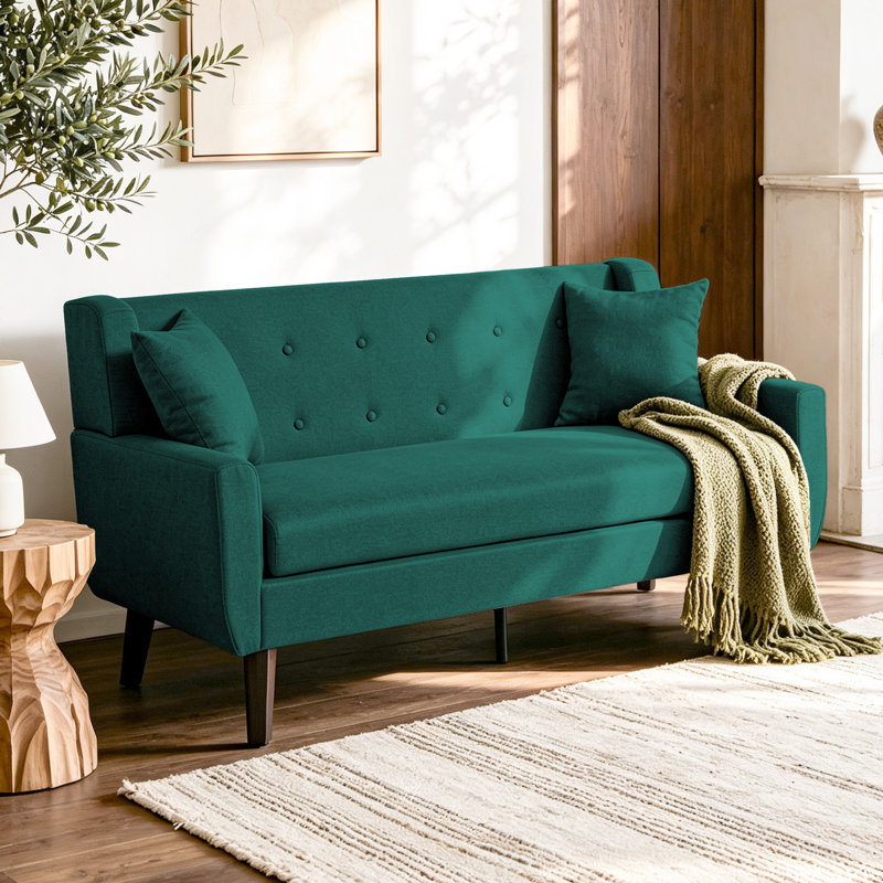Causeuse Jaqueze, Mélange de lin bleu clair