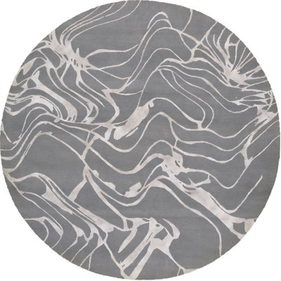 Flow Ice Round Area Rug
