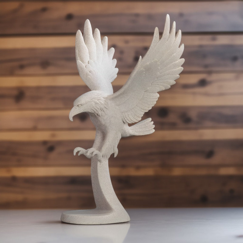 12.25"H Eagle Sandstone Landing Figurine