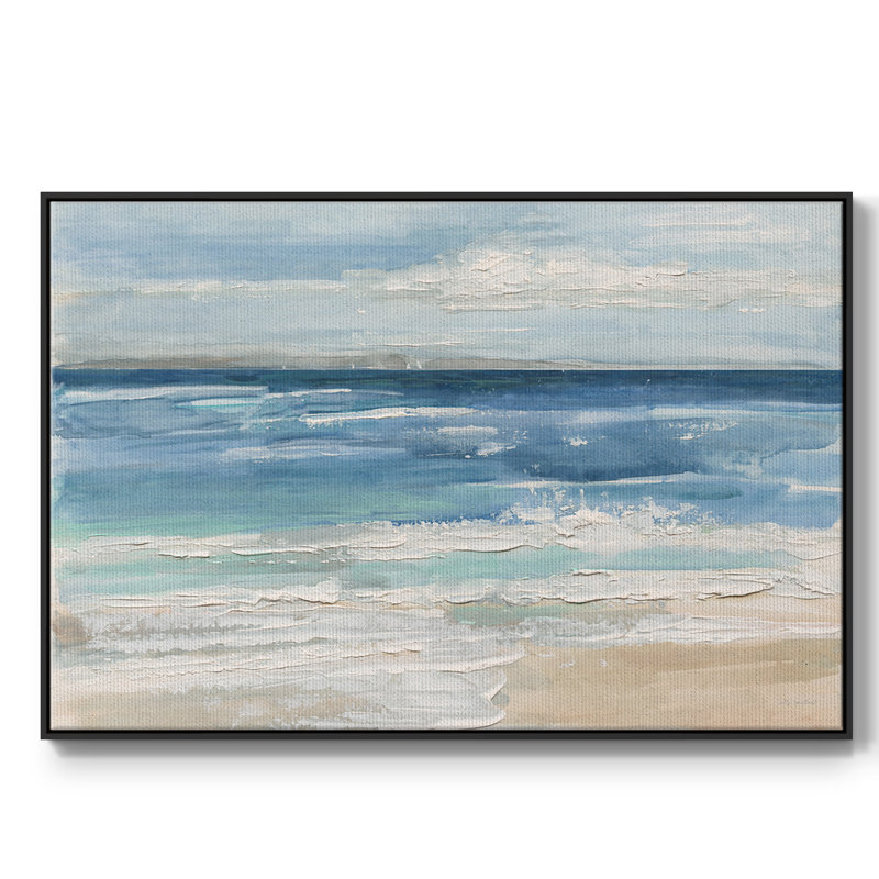 " Ocean Waves I ", 17" H x 25" W x 2" D, Black Framed Canvas