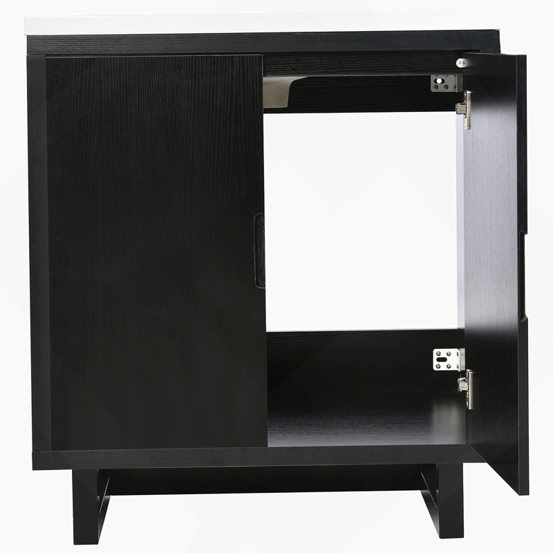 Ensemble de meuble-lavabo avec lavabo, armoire combinée et armoire de rangement pour salle de bain, Noir