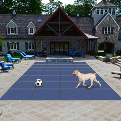22x42ft Inground Pool Safety Cover – UV Resistant Mesh, Hardware Set, Water-Saving Design