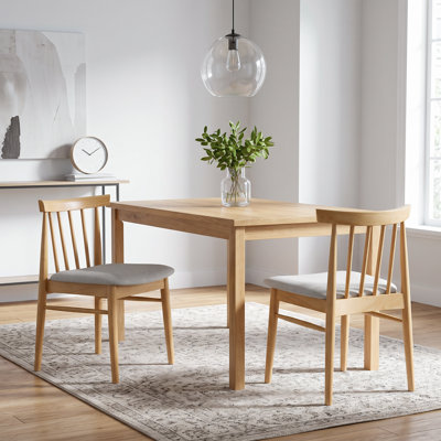 Spindle Back Dining Chair with Upholstered Cushion Seat