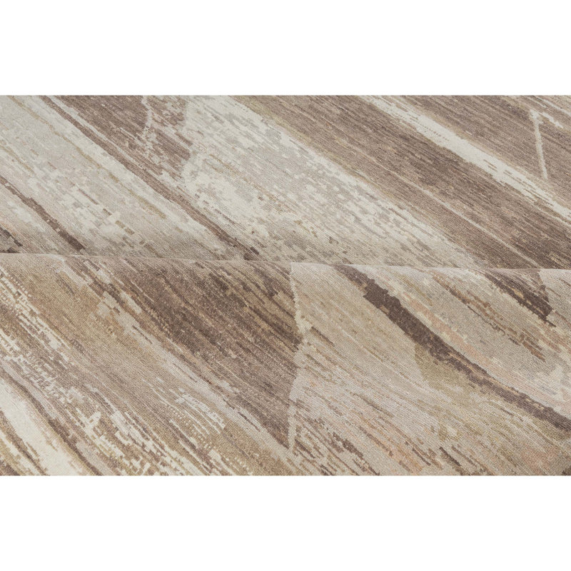 Hand Knotted Wool Abstract Indoor Rug, Rectangle 9' x 12'