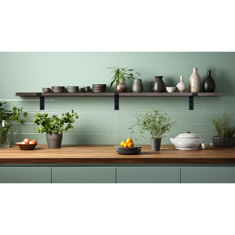 Rayne Red Oak Bracket Shelf, Ébène, H 1 po x l 71 po x P 7 po