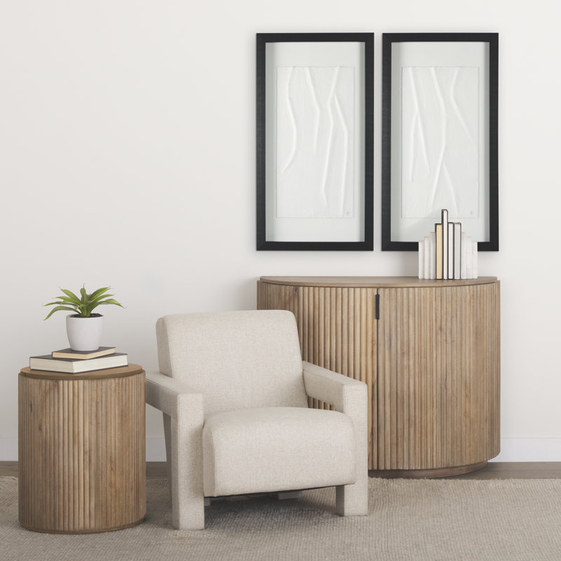 Solid Wood End Table, Dark Brown