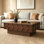 Table basse à plateau coulissant 38,59 po avec rangement caché, centre Mid-Century
