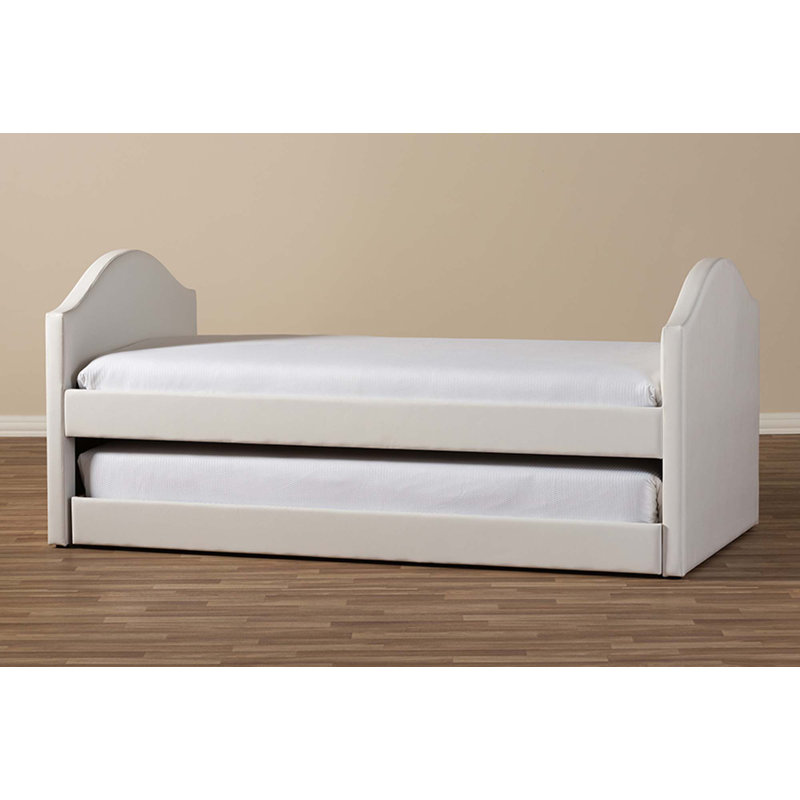 Lit de jour simple avec gigogne Circinus, Blanc