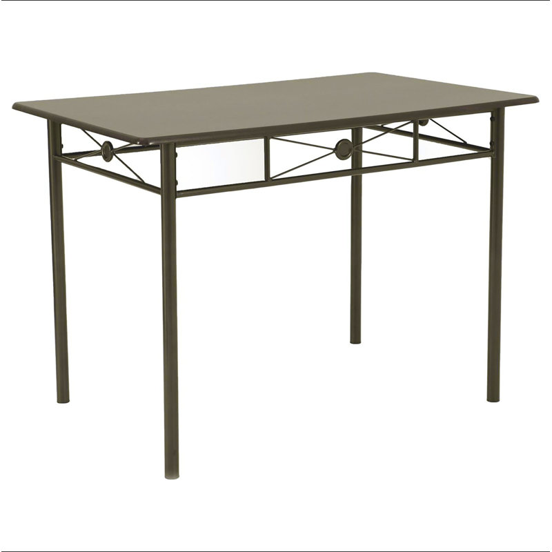 Walnut and Dark Bronze 5-Piece Rectangle Dining Set, Brown
