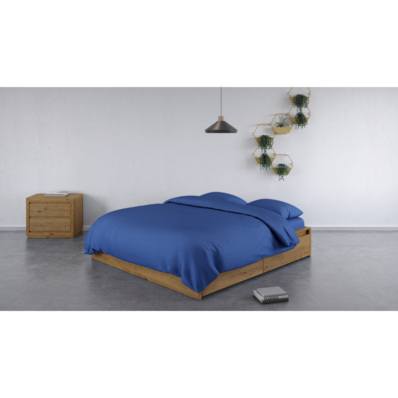 100% Bamboo Bedding Set, Single Duvet Cover + 2 Additional Pieces, Navy