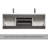  Angela 60 inch Fully Assembled Double Floating Bathroom Vanity with Solid Surface Sink-581401964