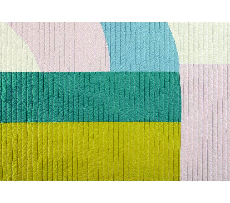 Modshapes Pink and Multicolor Cotton King Quilt Set