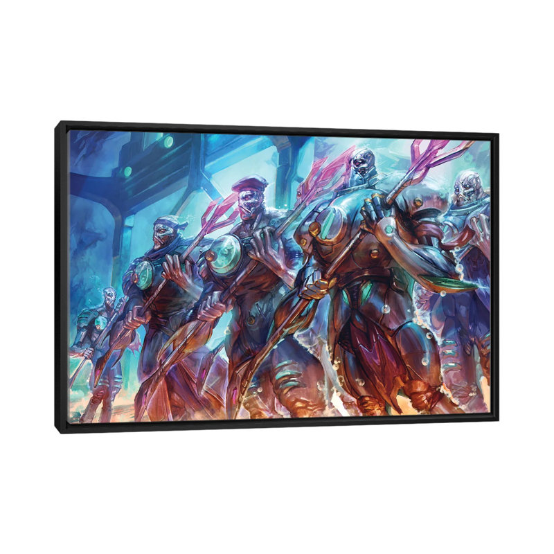 Kalo Bloomguard formation - impression d'art mural - toile encadrée, H 32 po x l 48 po, Noir