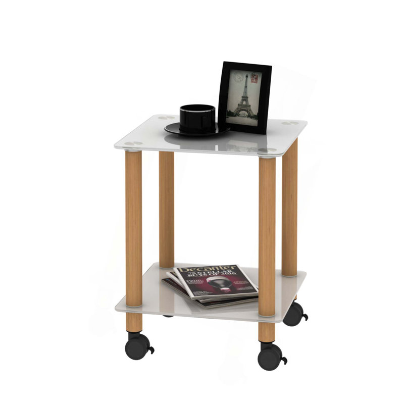Table d'appoint, table de bout à 2 niveaux, table de chevet moderne, canapé, table d'appoint avec tablette de rangement