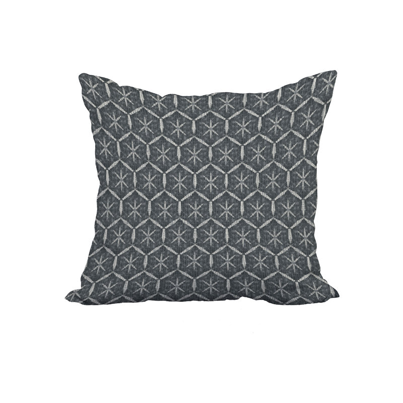  Housse de coussin en coton imprimé et insert, 20 po x 20 po, Gris