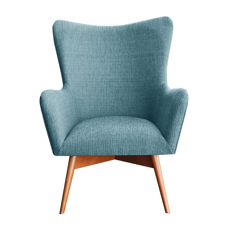 Wesley Upholstered Wingback Chair, Turquoise