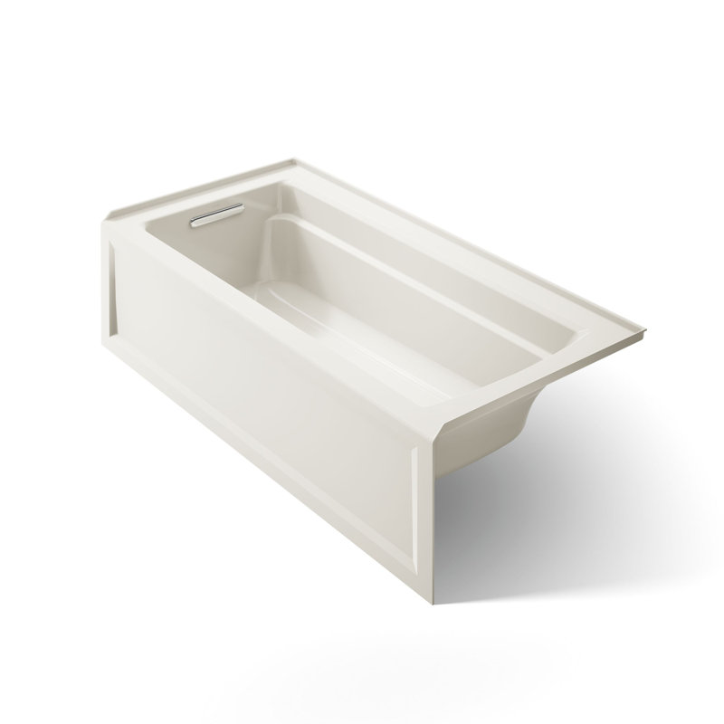 Archer 66" x 32" Soaking Bathtub, Biscuit, Left