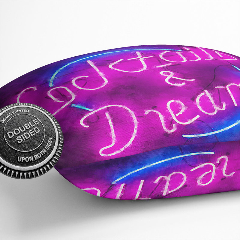 Cocktails and Dreams Sign Scatter Cushion, 55cm H x 55cm W x 20cm D