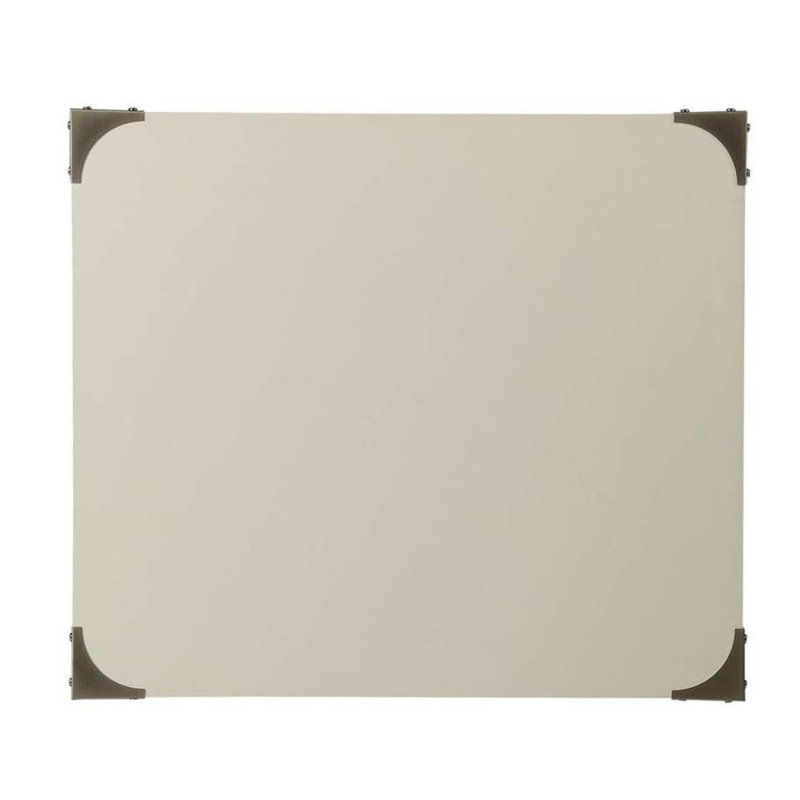 Table d'appoint avec coins en métal, blanc, Blanc