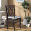 Ensemble de 2 chaises de salle à manger, chaises d'appoint en bois d'hévéa, dossier en X moderne pour la cuisine-42635805