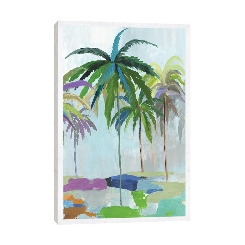 Tropical Summeer by Asia Jensen - Painting on Canvas, 66.04cm H x 45.72cm W x 3.81cm D, White Framed