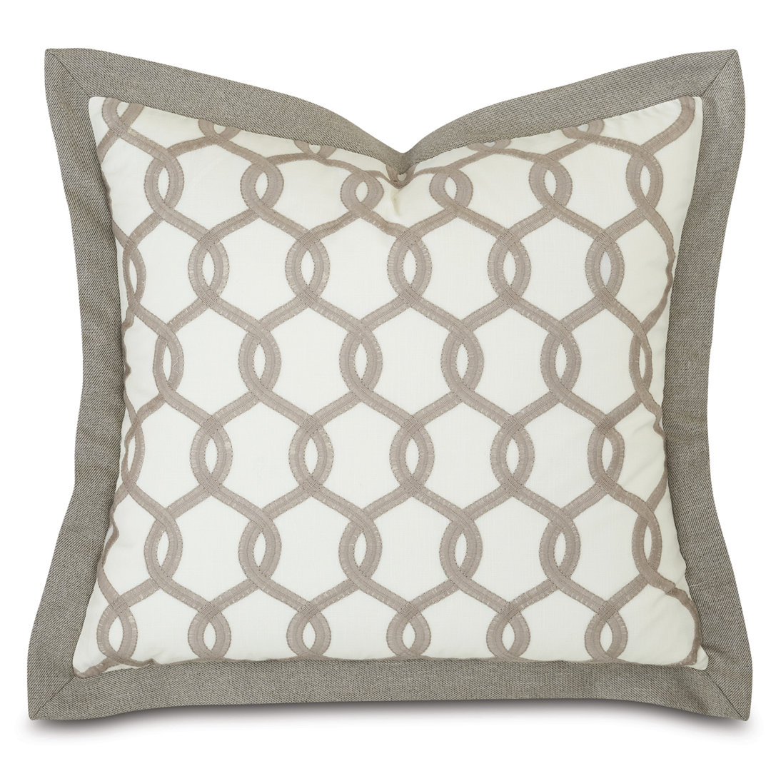 Baynes Cream/Gray Polyester Piece Sham Eastern Accents