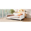 Grand lit de jour rembourré beige, 4 pieds de soutien, revêtement en lin et, sans sommier tapissier, en lin, fonctionnel pour la nuit, requis