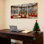 Ensemble de 3 tableaux sur toile tendue représentant des poinsettias de Noël pour serre ou jardin.