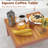 6 Pcs Acacia Wood Patio Furniture Set With Cushions And Coffee Table For Garden
