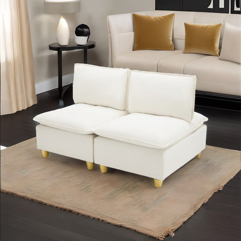 Canapé à siège double 58 po, Beige