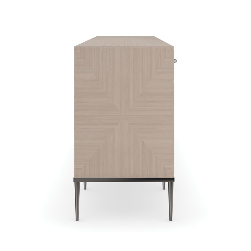 Woodland Gray and Deep Bronze 82.5'' Sideboard with Reeded Fronts