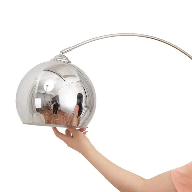 75 inch modern arched floor lamp with metal lampshade and weighted marble base