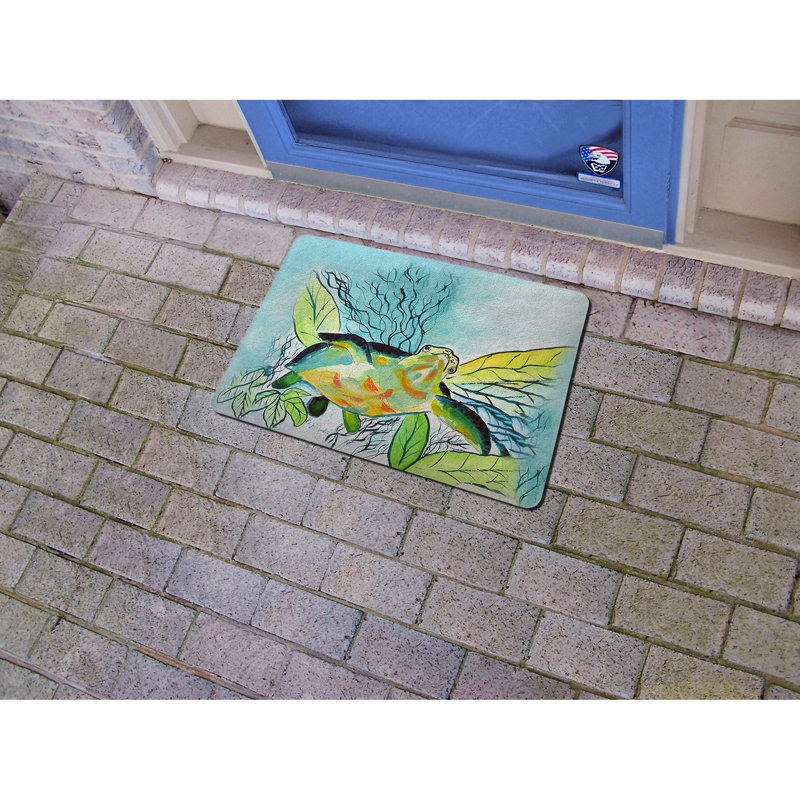 Tapis de porte d’extérieur anti-dérapant 18" x 26" à sourire sea sea Losada