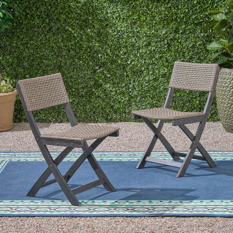 Ensemble de 2 chaises de patio en bois d'acacia